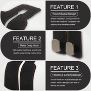 2 Pcs Multifunctional Headrest Hooks for Car, Premium Suede Material Purse Holder for Car, Double Car Seat Hooks for Headrest, Car Headrests Hook Fits Universal Car Seat Back Storage Hook
