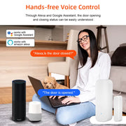 Zigbee or Wifi Window Door Sensor with Battery Tuya Smart Home Security Alarm System Voice Control via Alexa Google Home Smart
