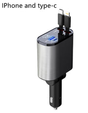 Metal Car Charger 100W Super Fast Charging Car Cigarette Lighter USB and TYPE-C Adapter