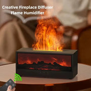 Simulated 3D Flame Aromatherapy Machine, Essential Oil Humidifier, Color Atmosphere Lighting with Remote Control, Holiday Gift