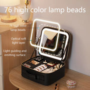 Smart LED Cosmetic Case with Mirror Travel Makeup Bag Large Capacity Cosmetic Bag Luxury Simple Makeup Bags for Women Skincare