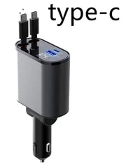 Metal Car Charger 100W Super Fast Charging Car Cigarette Lighter USB and TYPE-C Adapter