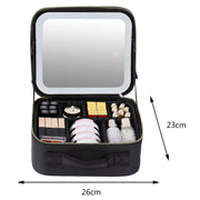 Smart LED Cosmetic Case with Mirror Travel Makeup Bag Large Capacity Cosmetic Bag Luxury Simple Makeup Bags for Women Skincare