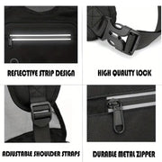 Outdoor Cycling, Sports, Fitness, Running Vest, Chest Bag, Adjustable Reflective Mesh Pocket, Breathable Chest Bag, Suitable for Running, Cycling, Outdoor Mountaineering, Traveling