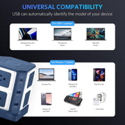 PD 65W USB Power Strip Tower Surge Protector, Desktop Charging Station with 8-Outlet Widely Spaced AC Outlets with 2 USB-A USB-C PD3.0 Ports, 4.9Ft Heavy-Duty Extension Cord for Home Office