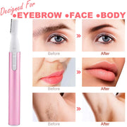 Electric Eyebrow Trimmer Women Face Razors Mini Shaver Battery Operated Small Facial Hair Remover with Comb Personal Epilator for Face Neck Fuzz Lips Body Arms Leg