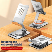 360 Degrees Rotate Metal Desk Mobile Phone Holder Stand for Phone Pad Adjustable Desktop Tablet Holderl Table Cell Phone Stand