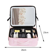 Smart LED Cosmetic Case with Mirror Travel Makeup Bag Large Capacity Cosmetic Bag Luxury Simple Makeup Bags for Women Skincare